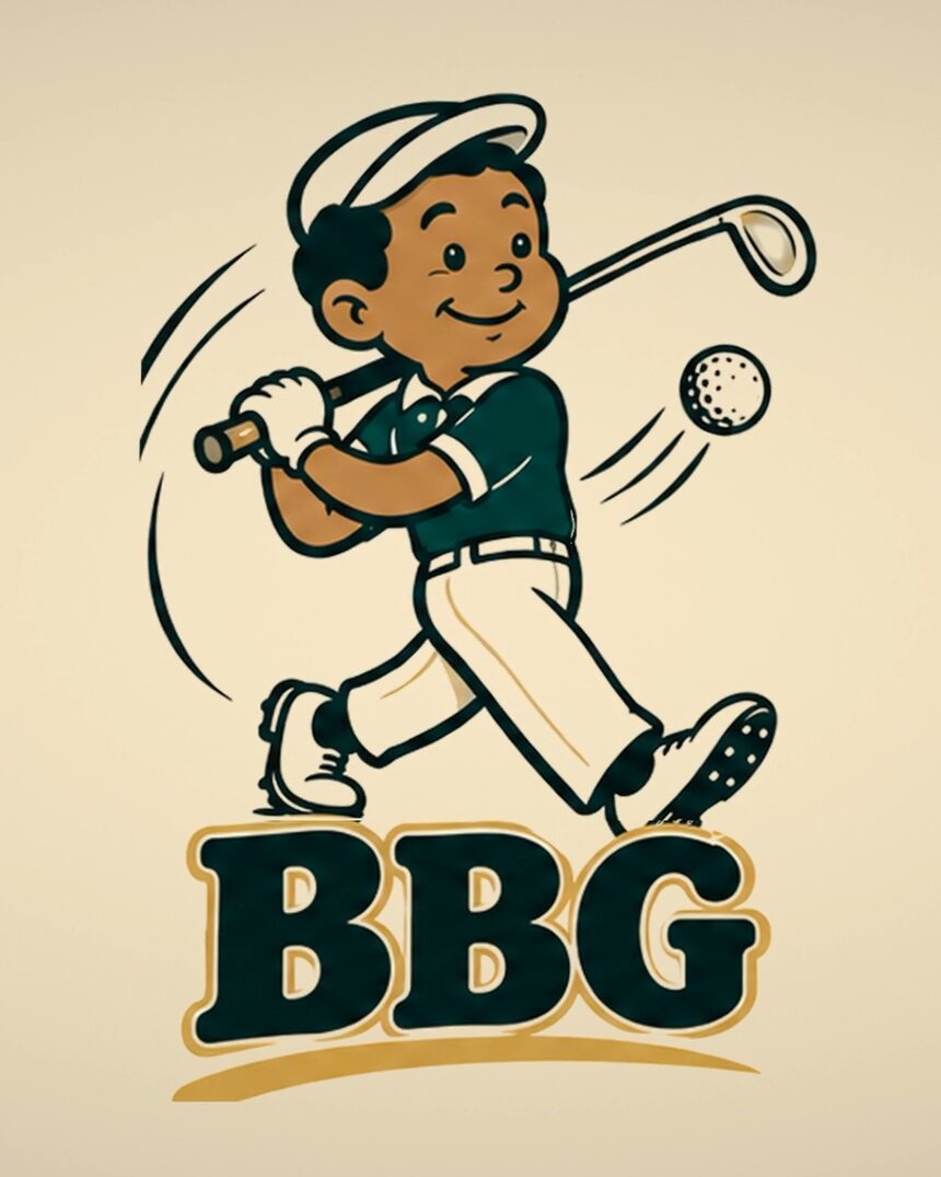 The BBG mark: a golfer mid swing above the BBG letters